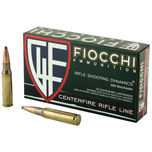 Fiocchi Ammunition 308 Winchester 165-Grain InterLock Rifle Ammo - 20 Rounds per Box, 200 per Case
