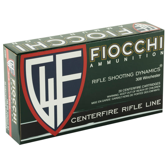 Fiocchi Ammunition 308 Winchester 165-Grain InterLock Rifle Ammo - 20 Rounds per Box, 200 per Case