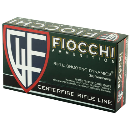 Fiocchi Ammunition 308 Winchester 165-Grain InterLock Rifle Ammo - 20 Rounds per Box, 200 per Case