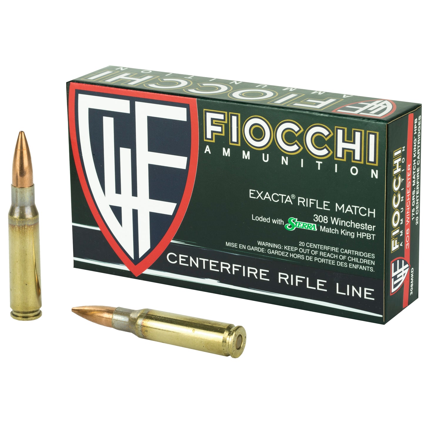 Fiocchi Ammunition 308 Winchester 175-Grain Boat Tail Hollow Point * Precision Rifle Rounds
