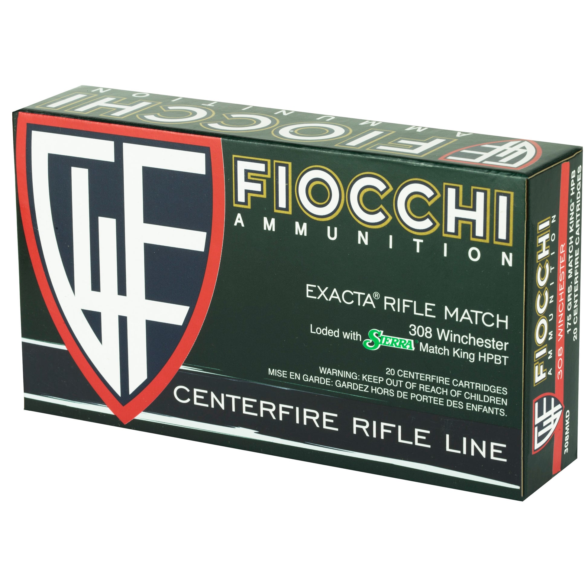 Fiocchi Ammunition 308 Winchester 175-Grain Boat Tail Hollow Point * Precision Rifle Rounds