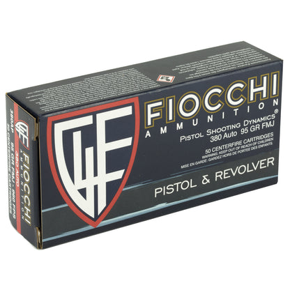 Fiocchi Ammunition 380 Auto 95 Grain FMJ Centerfire Pistol Ammunition, 50-Round Box
