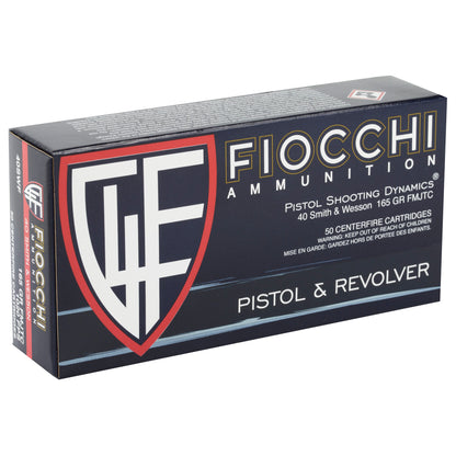 Fiocchi Ammunition 40 S&W 165 Grain Full Metal Jacket Pistol Ammo (50 Rounds per Box, 1000 per Case)