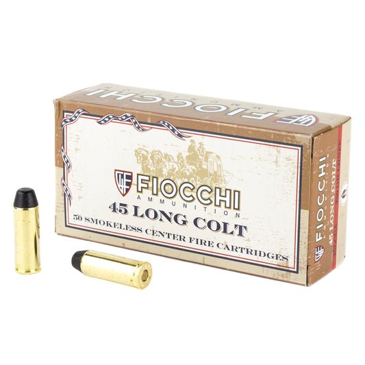 Fiocchi Ammunition 45 Long Colt 250 Grain Lead Round Nose - 50 Rounds per Box, 500 per Case