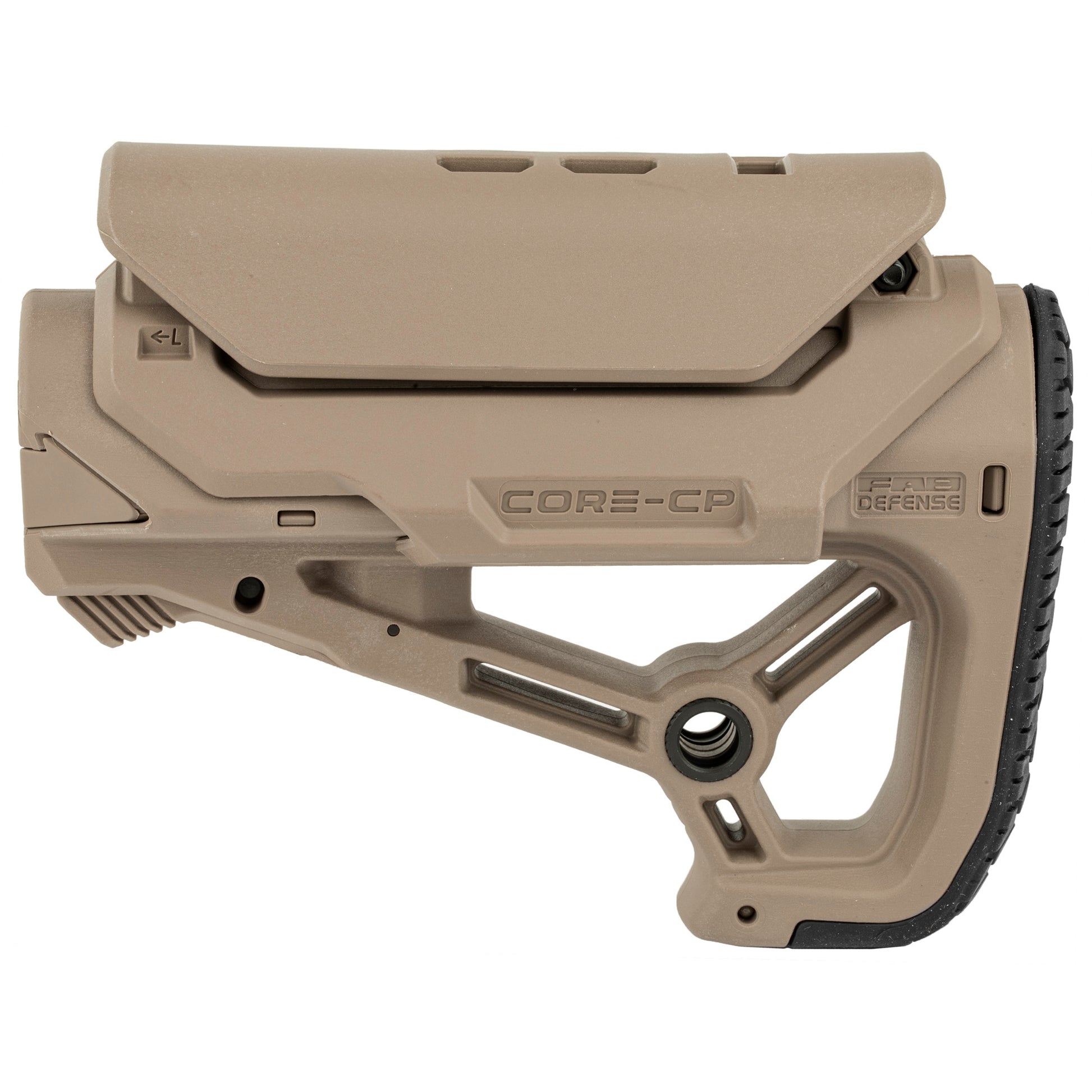 F.A.B. Defense GL-Core Compact Stock with Cheek Rest for AR-15/M4 - Flat Dark Earth