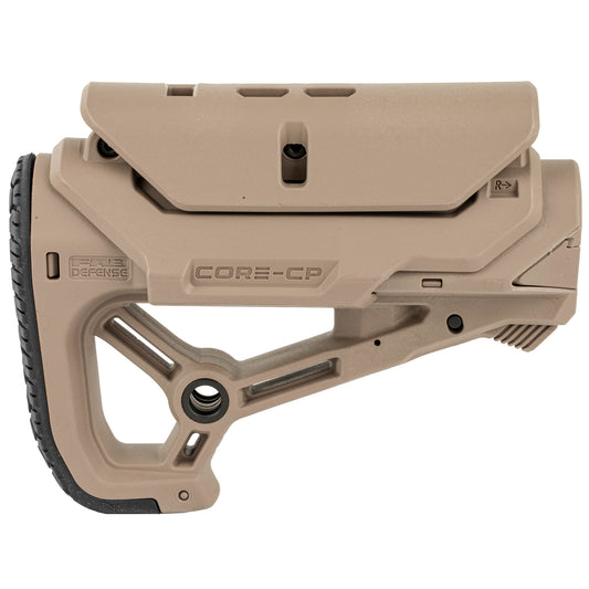 F.A.B. Defense GL-Core Compact Stock with Cheek Rest for AR-15/M4 - Flat Dark Earth
