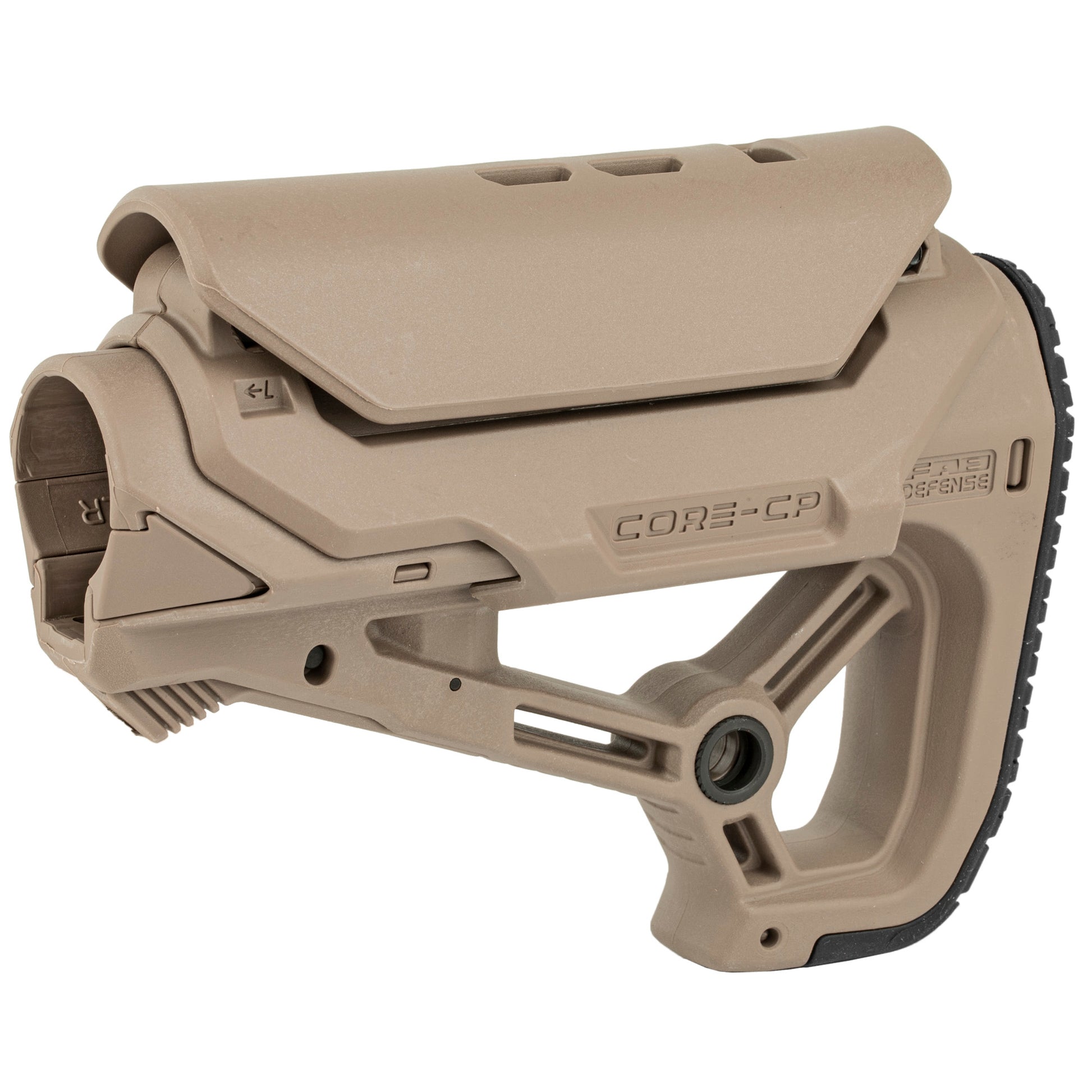 F.A.B. Defense GL-Core Compact Stock with Cheek Rest for AR-15/M4 - Flat Dark Earth
