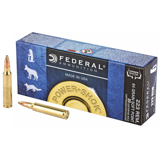 Federal PowerShok .223 Remington 64 Grain Soft Point Ammunition * Reliable Hunting Loads for Medium and Big Game