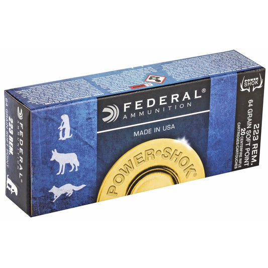 Federal PowerShok .223 Remington 64 Grain Soft Point Ammunition * Reliable Hunting Loads for Medium and Big Game