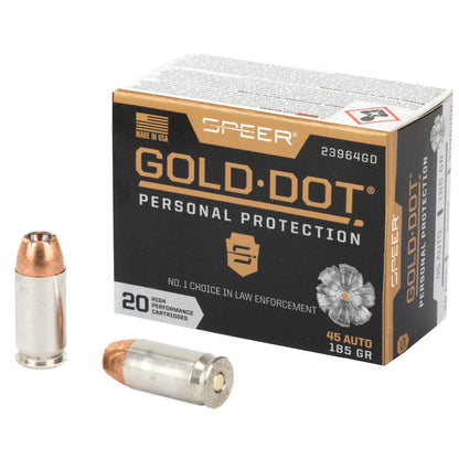 Speer Ammunition Gold Dot 45 ACP 185-Grain Hollow Point * Reliable Self-Defense Ammo