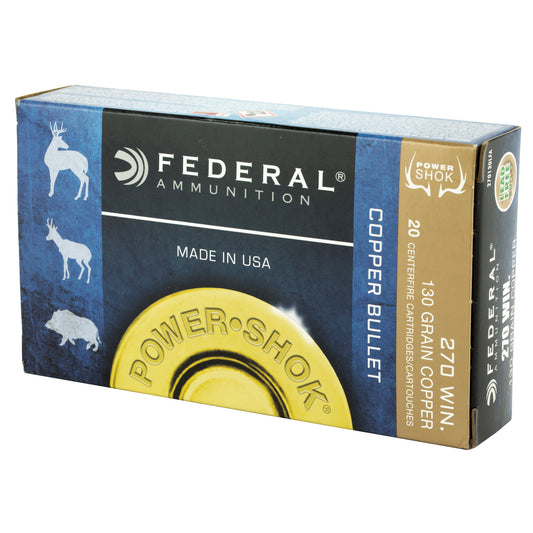 Federal Power Shok Copper 270 Winchester 130 Grain Hollow Point Ammunition * Reliable Hunting Performance