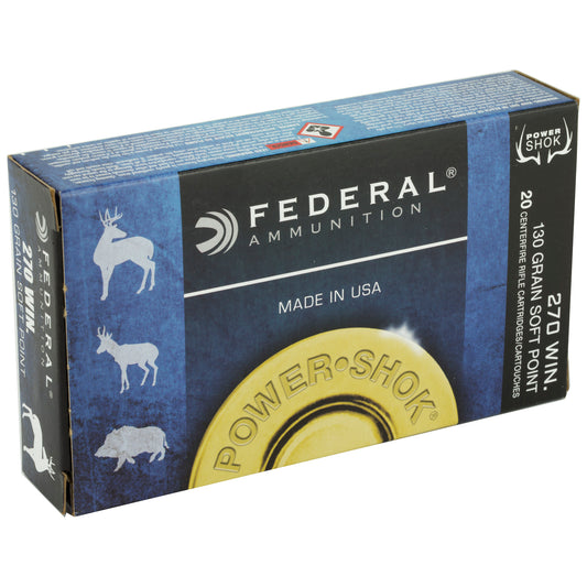 Federal PowerShok .270 Winchester 130-Grain Soft Point Rifle Ammunition (20 Rounds)