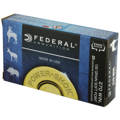 Federal PowerShok .270 Winchester 130-Grain Soft Point Rifle Ammunition (20 Rounds)