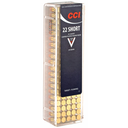 CCI Ammunition 22 Short High Velocity Copper Plated Round Nose * 29 Grain, 100 Rounds