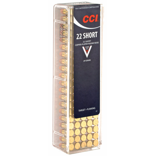 CCI Ammunition 22 Short High Velocity Copper Plated Round Nose * 29 Grain, 100 Rounds