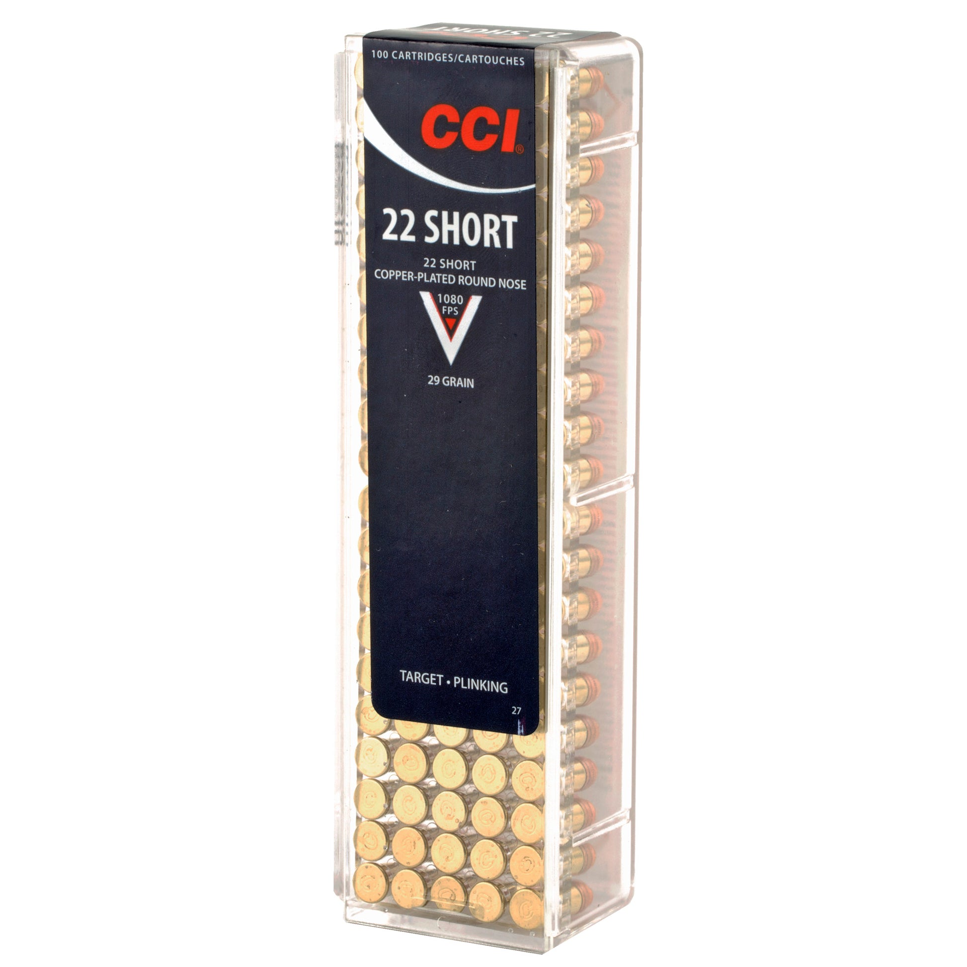 CCI Ammunition 22 Short High Velocity Copper Plated Round Nose * 29 Grain, 100 Rounds