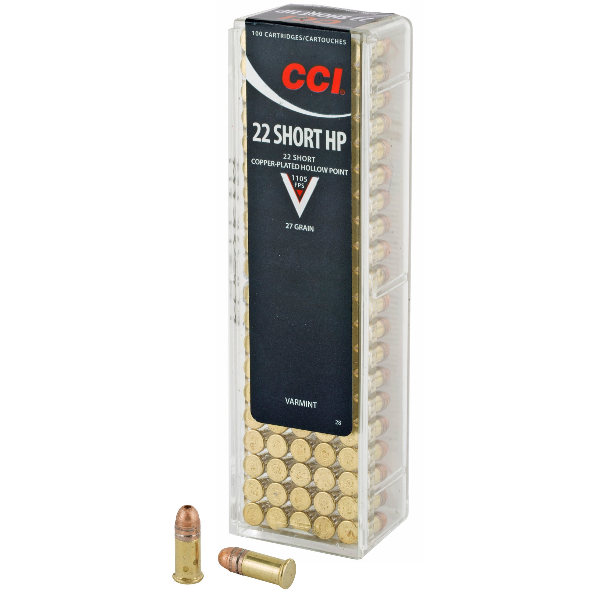 CCI Ammunition 22 Short High Velocity Hollow Point * 27 Grain, Pack of 100 Rounds