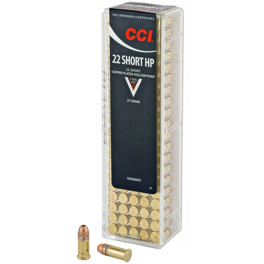 CCI Ammunition 22 Short High Velocity Hollow Point * 27 Grain, Pack of 100 Rounds