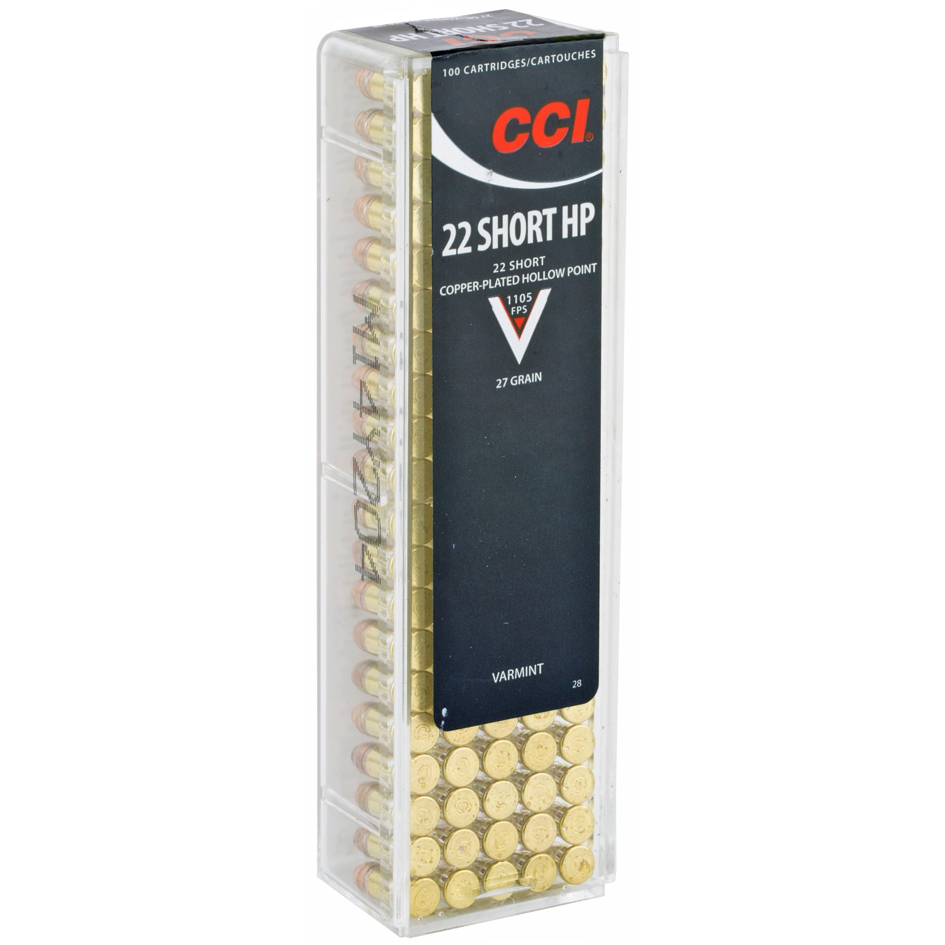 CCI Ammunition 22 Short High Velocity Hollow Point * 27 Grain, Pack of 100 Rounds
