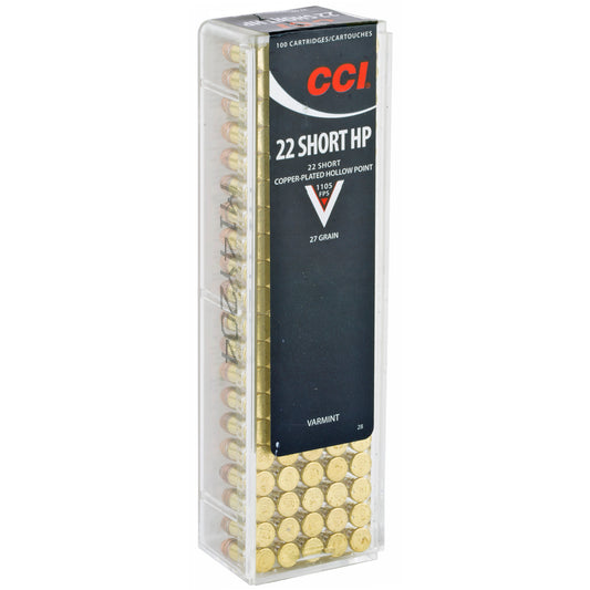 CCI Ammunition 22 Short High Velocity Hollow Point * 27 Grain, Pack of 100 Rounds
