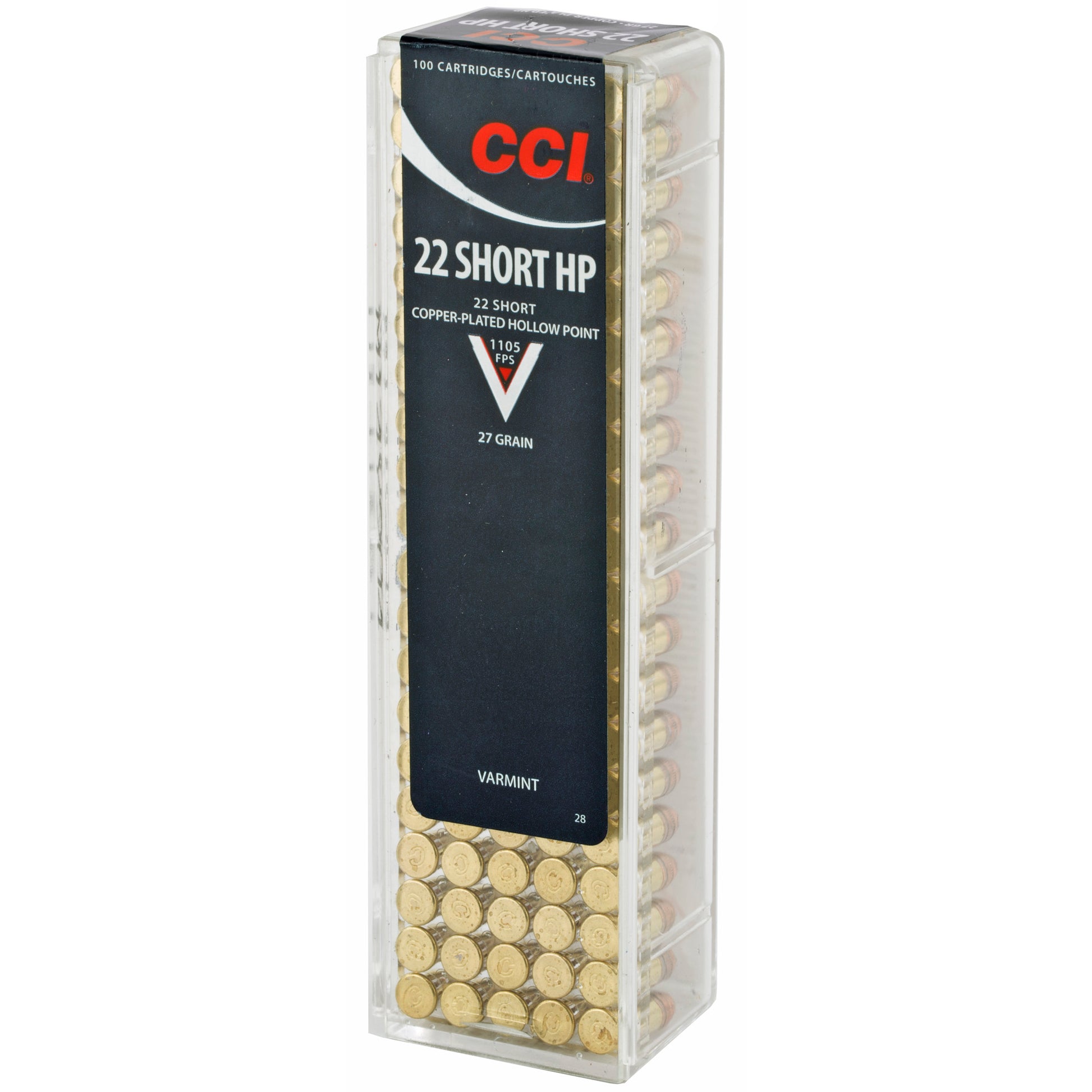 CCI Ammunition 22 Short High Velocity Hollow Point * 27 Grain, Pack of 100 Rounds