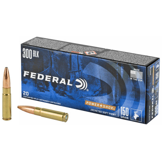 Federal PowerShok 300 Blackout 150 Grain Soft Point Rifle Ammunition (Case of 200)