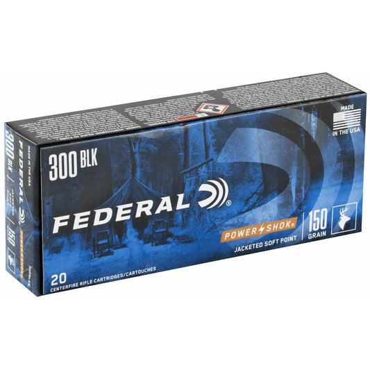 Federal PowerShok 300 Blackout 150 Grain Soft Point Rifle Ammunition (Case of 200)