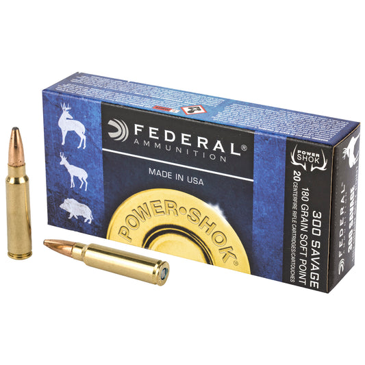 Federal PowerShok .300 Savage 180 Grain Soft Point Hunting Bullets (20 Rounds)
