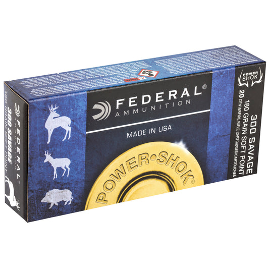 Federal PowerShok .300 Savage 180 Grain Soft Point Hunting Bullets (20 Rounds)
