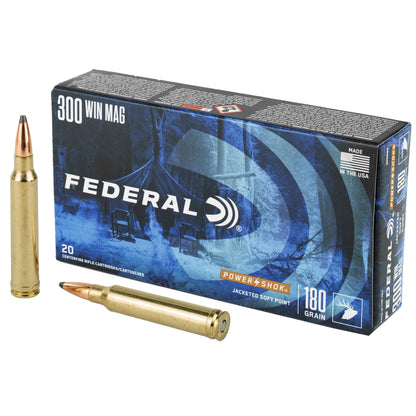 Federal PowerShok 300 Winchester Magnum 180-Grain Soft Point Ammunition * 20 Rounds