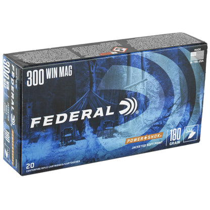 Federal PowerShok 300 Winchester Magnum 180-Grain Soft Point Ammunition * 20 Rounds