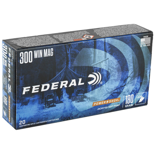 Federal PowerShok 300 Winchester Magnum 180-Grain Soft Point Ammunition * 20 Rounds