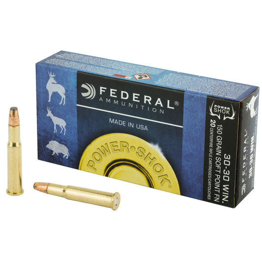 Federal PowerShok .30-30 Winchester 150 Grain Soft Point Rifle Ammo - 20 Rounds
