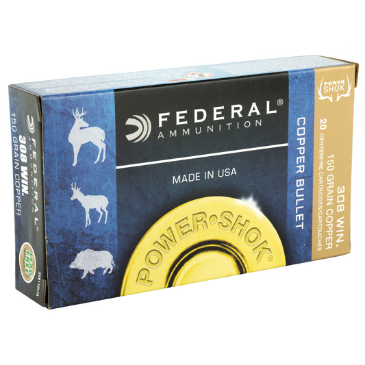 Federal PowerShok Copper .308 Winchester 150 Grain Hunting Ammunition (20 Rounds)