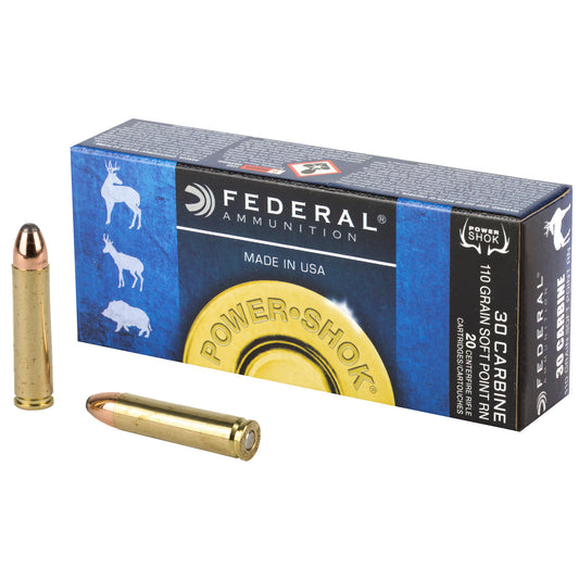 Federal PowerShok 30 Carbine 110-Grain Jacketed Soft Point Ammo - Reliable Hunting Performance