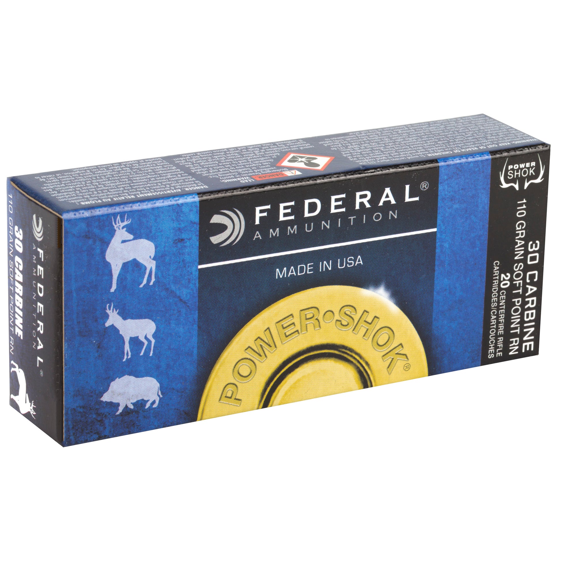 Federal PowerShok 30 Carbine 110-Grain Jacketed Soft Point Ammo - Reliable Hunting Performance