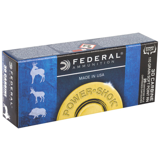 Federal PowerShok 30 Carbine 110-Grain Jacketed Soft Point Ammo - Reliable Hunting Performance