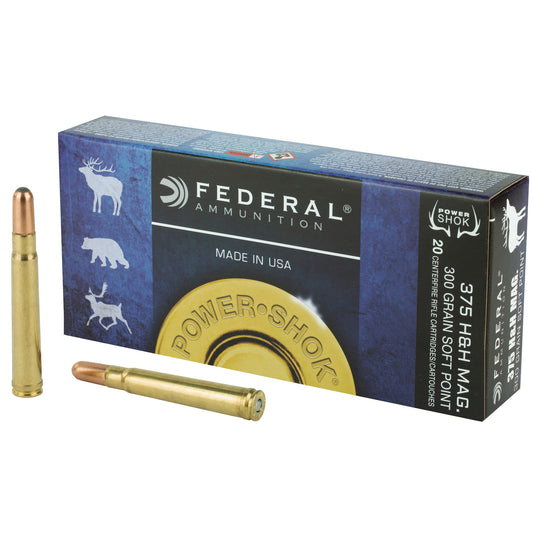 Federal PowerShok .375 H&H 300-Grain Soft Point Rifle Ammunition * Reliable Hunting Performance