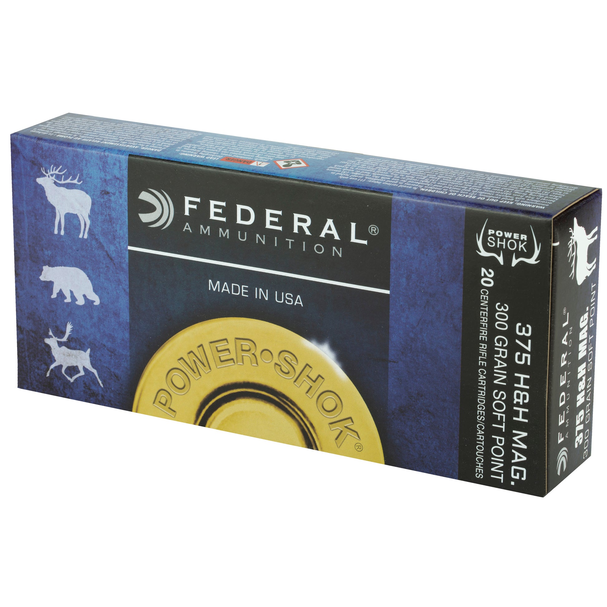 Federal PowerShok .375 H&H 300-Grain Soft Point Rifle Ammunition * Reliable Hunting Performance