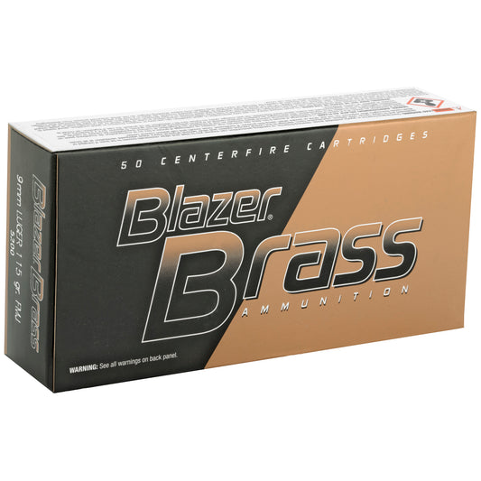 Blazer Ammunition Blazer Brass 9mm Luger 115 Grain FMJ * Reliable Full Metal Jacket Ammo, 50/Box
