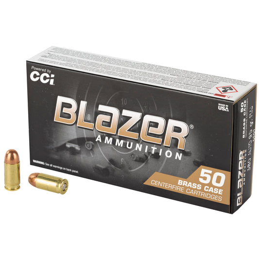 Blazer Ammunition Brass 380 ACP 95 Grain FMJ * Reliable Full Metal Jacket Rounds (50 per Box, 1000 per Case)