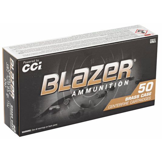 Blazer Ammunition Brass 380 ACP 95 Grain FMJ * Reliable Full Metal Jacket Rounds (50 per Box, 1000 per Case)