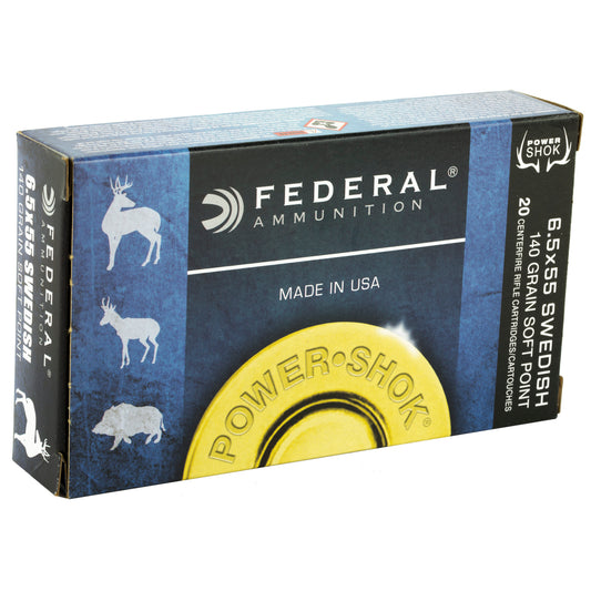 Federal PowerShok 6.5x55 Swedish 140 Grain Soft Point Ammunition * Reliable Hunting Load