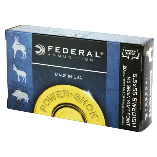Federal PowerShok 6.5x55 Swedish 140 Grain Soft Point Ammunition * Reliable Hunting Load