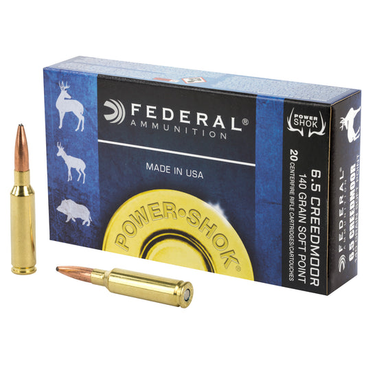 Federal PowerShok 6.5 Creedmoor 140 Grain Soft Point Rifle Ammunition - 20 Rounds per Box
