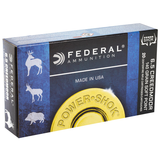 Federal PowerShok 6.5 Creedmoor 140 Grain Soft Point Rifle Ammunition - 20 Rounds per Box