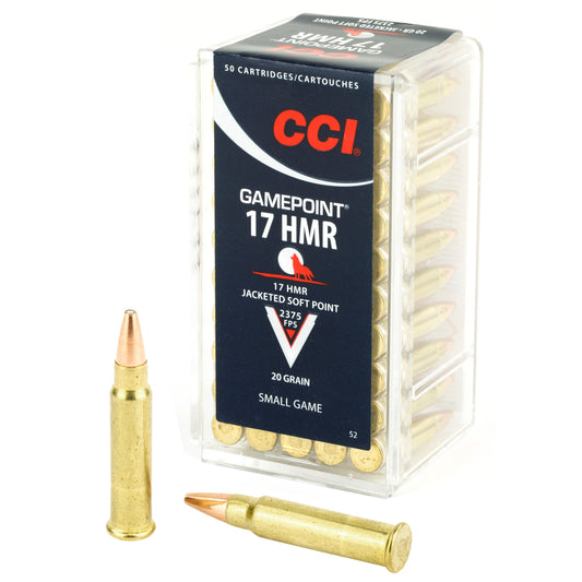 CCI Ammunition 17 HMR Gamepoint 20 Grain Jacketed Soft Point * Reliable Small Game Hunting Ammo