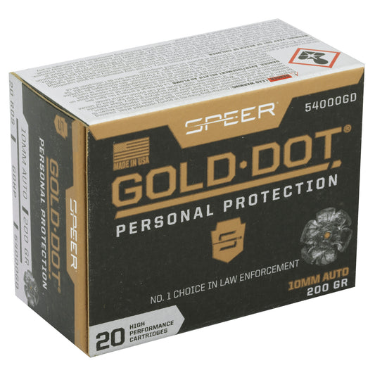 Speer Gold Dot 10mm 200-Grain Hollow Point Ammunition * Reliable Self-Defense and Duty Ammo