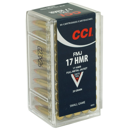 CCI Ammunition 17 HMR 20-Grain Full Metal Jacket Hunting Ammo (50 Rounds)