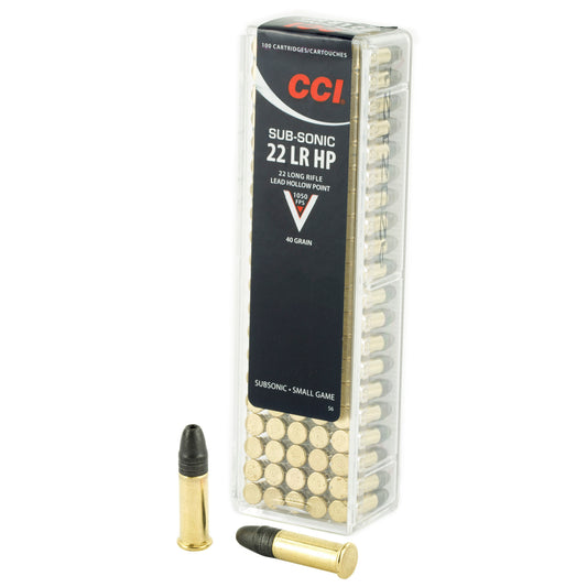 CCI Ammunition Subsonic .22 LR Hollow Point 40 Grain - Ideal for Small Game Hunting